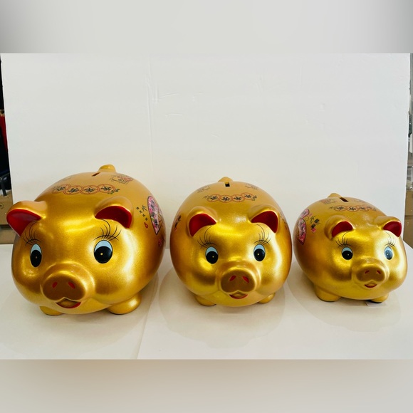 Chinese Lucky Golden Piggy Ceramix Money Bank Size Medium ❌FIRM PRICE❌ - Picture 2 of 7